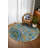 Florest Collection Digital Print Cotton-Polyester Blue Floral Rug-1479440342