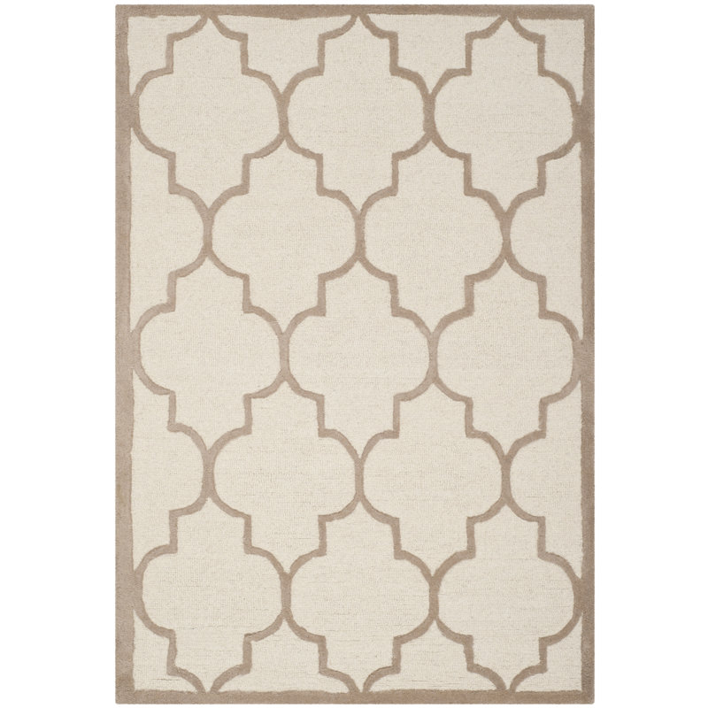 Rotteck Geometric Wool Hand Woven Area Rug, Rectangle 91 x 152 cm
