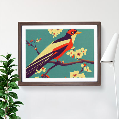 Electrifying Bird Abstract 1 Piece Single Picture Frame Painting