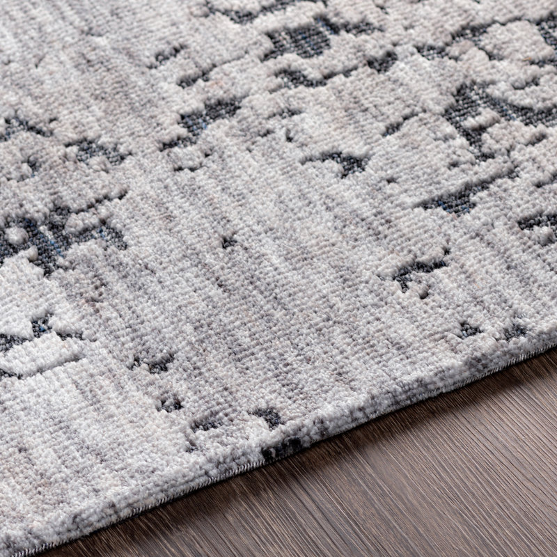 Abstract Handwoven Gray Area Rug, Rectangle 2' x 3'