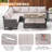 Kahlan 105'' Wide L-Shaped Powder Coated Steel with Cushions-374174407