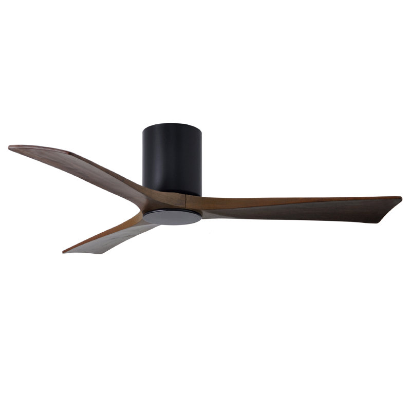 Irene LED Ceiling Fan, Matte Black, Walnut, 52"