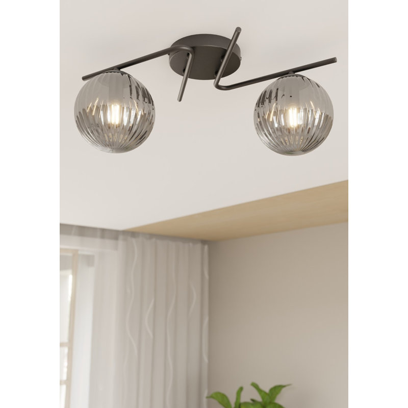 Danetta Flush Mount, Matte Black/Graphite