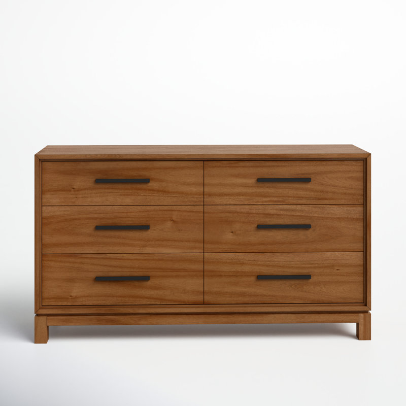 Wrightia 60'' W 6 - Drawer Dresser, Honey Maple