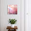 Wall mounted key box, Opens to the right, 30x30x5, Black, feathers in pastel shades of pink and blue, 