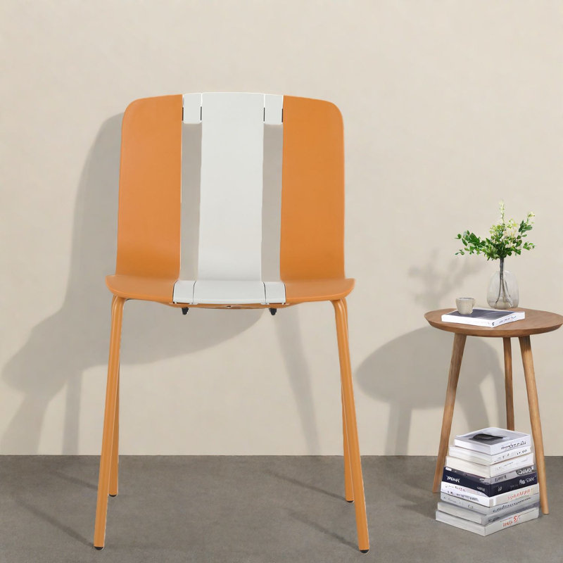 Ensemble de 4 chaises de salle à manger robustes, en PP et en métal, pour l'intérieur et l'extérieur