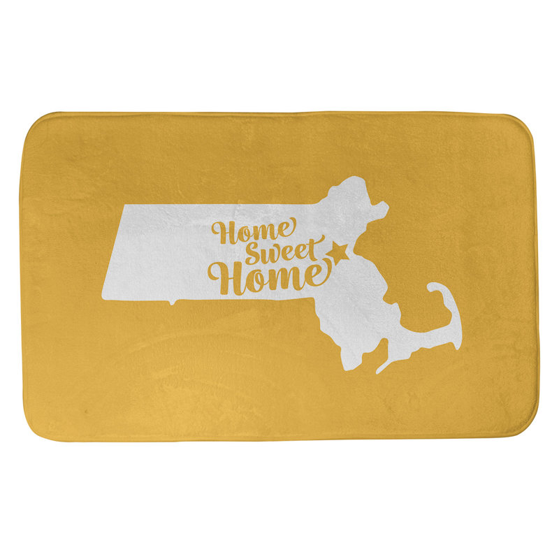 Tapis de bain antidérapant Colors, L 21 po x L 34 po, Bleu, Home sweet Boston