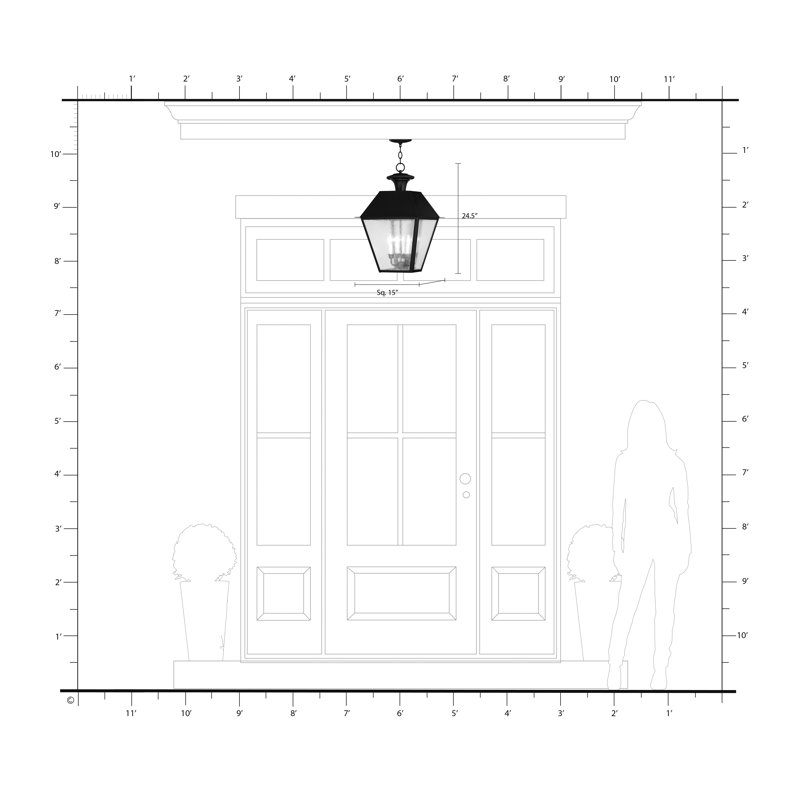 Arnetria 4 - Light Outdoor Hanging Lantern, Bronze