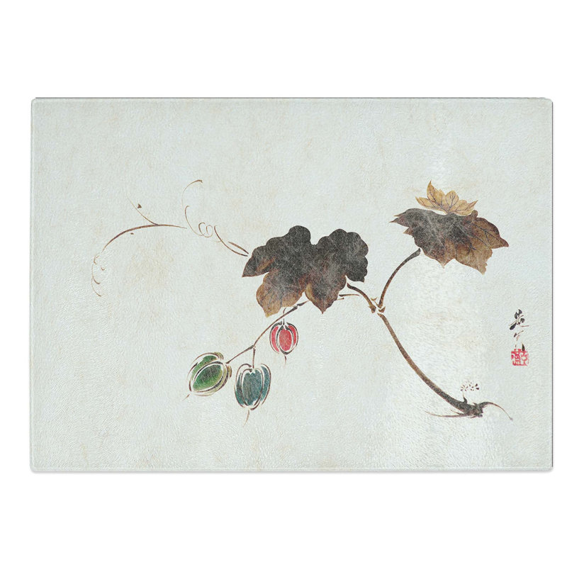 Glass Leaves by Shibata Zeshin Chopping Board, 39 cm W x 28.5 cm L