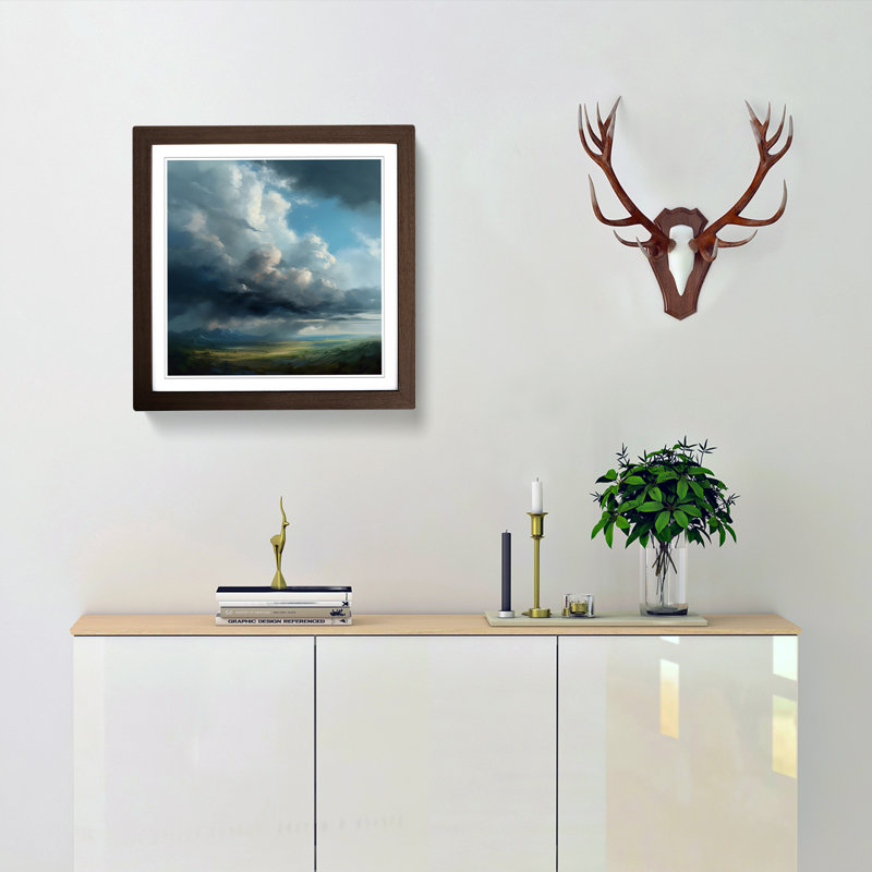 Cloudy Sky Realism - Framed Print, Walnut