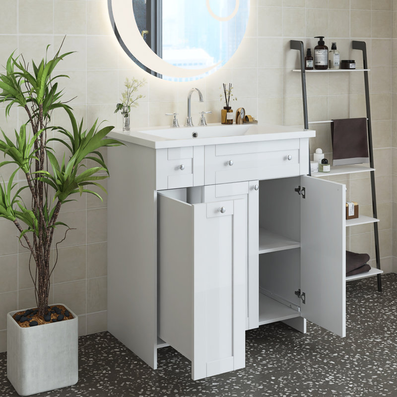 Ensemble de meuble-lavabo simple 30 po Deseria, Blanc
