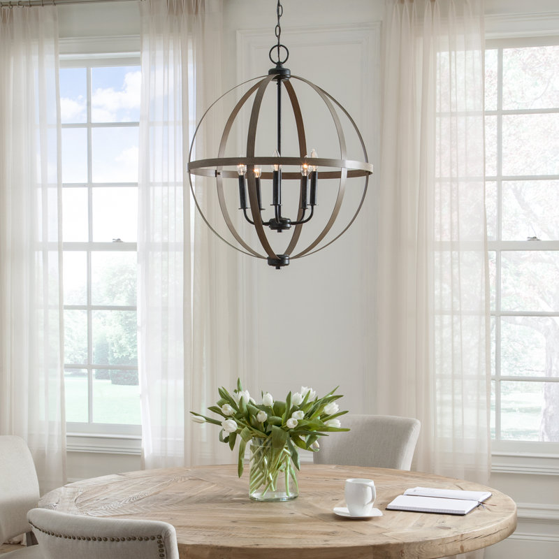 5 - Light Dimmable Globe Chandelier