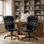 Fauteuil de direction ergonomique, capacité de 350 lb, coussin épais, dossier à oreilles en similicuir-129982111