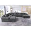 Canapé modulaire surdimensionné en coin avec chaises réversibles et canapé modulaire en chenille 8 places-185604903