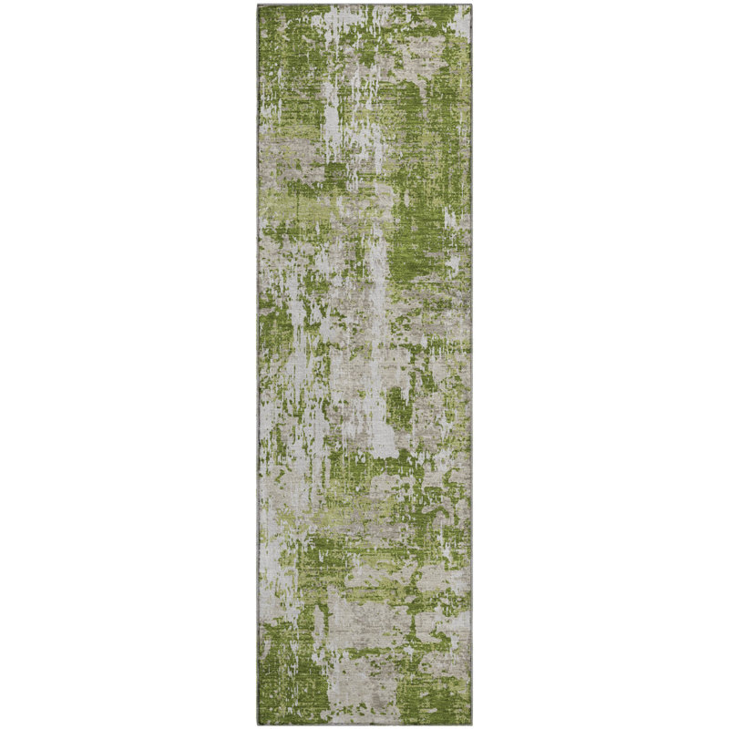 Tapis abstrait lavable à la machine de qualité supérieure Mayfield AMF1008, Tapis de couloir 2 pi 3 po x 7 pi 6 po