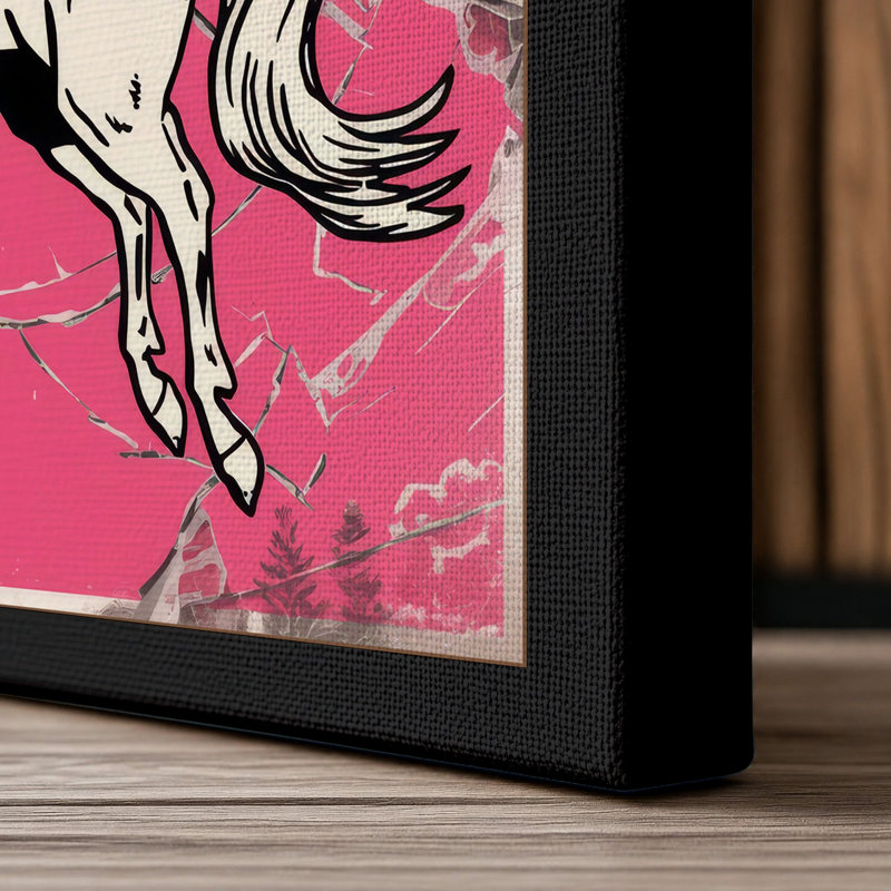 Pegasus in Flight Retro - Wrapped Canvas, 30x20 - 76.2 x 50.8 cm, Black Border