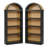 69" Tall Freestanding Arched Bookshelves Set of 2,Two-Tone Open Storage Cabinet, Farmhouse 5-Tier Display Bookcase for Living Room, Bedroom, Home Office, Black+Natural-374139160