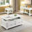 White Washed End Table With Bottom Shelf
