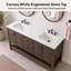 Meuble-lavabo double autoportant à chevrons 72 po avec plateau en pierre reconstituée Chazden-307877969