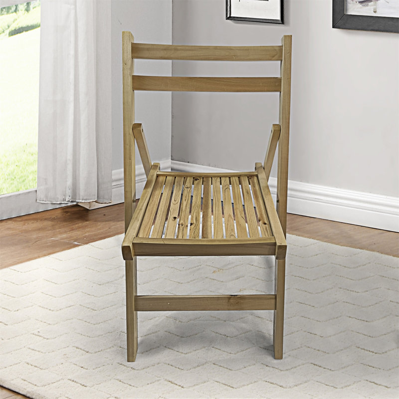 Ensemble de 4 chaises pliantes en bois, Natural