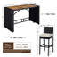 Mobilier de patio en rotin pour 6 personnes avec plateau en bois et coussins amovibles Aybars
