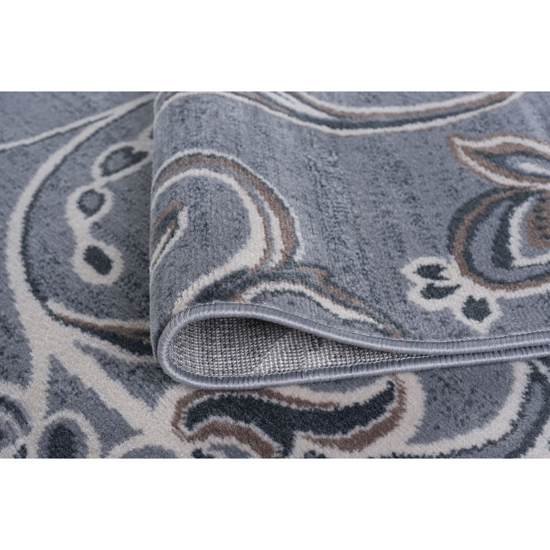 Tapis floral gris Majoros, Rectangle 7 pi 10 po x 10 pi 3 po