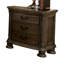 Armoire de chevet rustique en bois massif avec 3 tiroirs et table de chevet traditionnelle à 3 tiroirs en bronze
