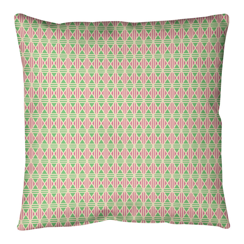 Coussin de sol Katelyn Elizabeth, 28 po x 28 po, Rose / Vert