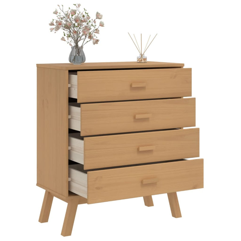 Nancee 76.5 cm W Chest of 4 Drawers, Brown
