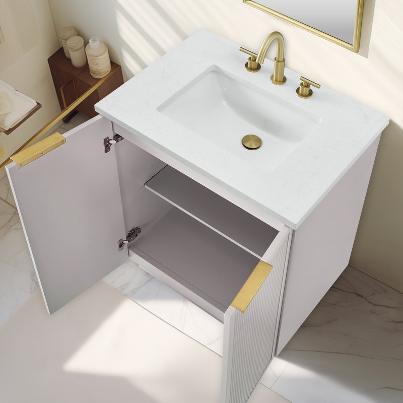 Aderyn 30" Single Vanity, Taupe/Brushed Bronze