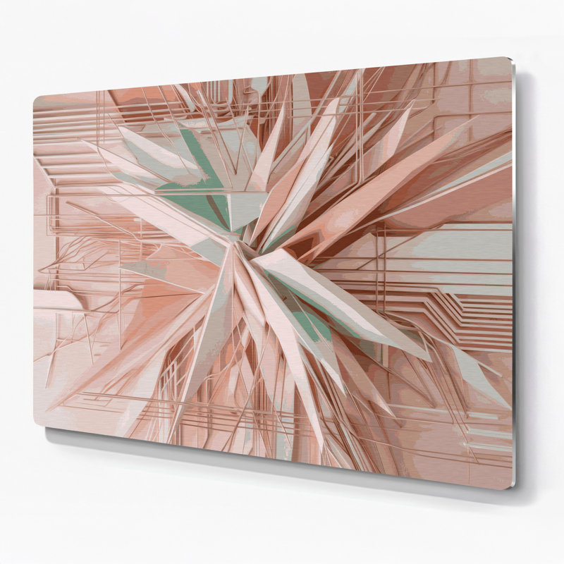 «Geometric Abstraction 54», art mural en métal brun, H 20 po x l 30 po