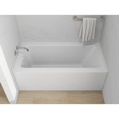 Alcove Soaking Bathtub with 3-Side Tiling Flange