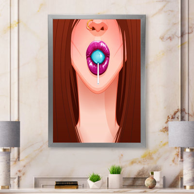 «Sensual Lips Of Glamour Woman Portrait III», art mural sur toile Glam