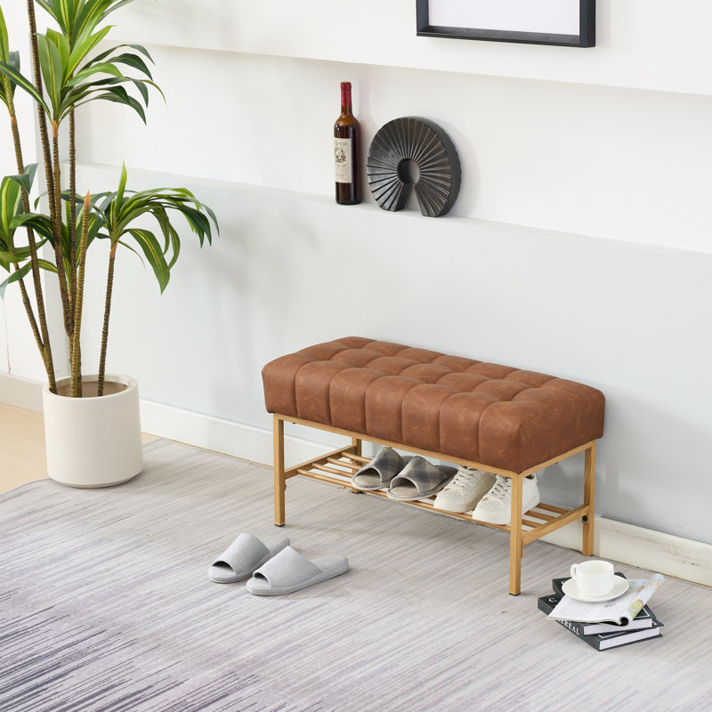 Banc de rangement rembourré pour chaussures