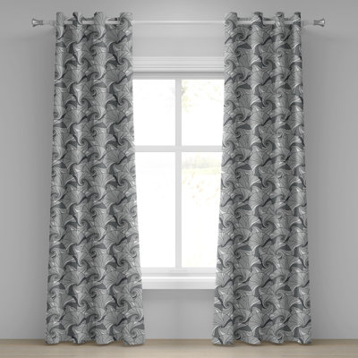 Rideau de fenêtre décoratif à 2 panneaux Latitude Run®, 50 po x 63 po, gris et gris pâle