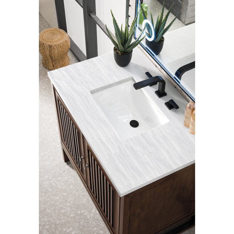 Athens 36'' W Single Vanity, Lime Delight, 8" Widespread, Glossy White
