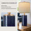 Lampe en céramique bleue minimaliste de 20,25 po, pouvant être placée dans le salon, la chambre à coucher ou la table de chevet