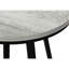 Table d'appoint en stratifié gris pour salle familiale - Base en métal noir, côté contemporain avec surface