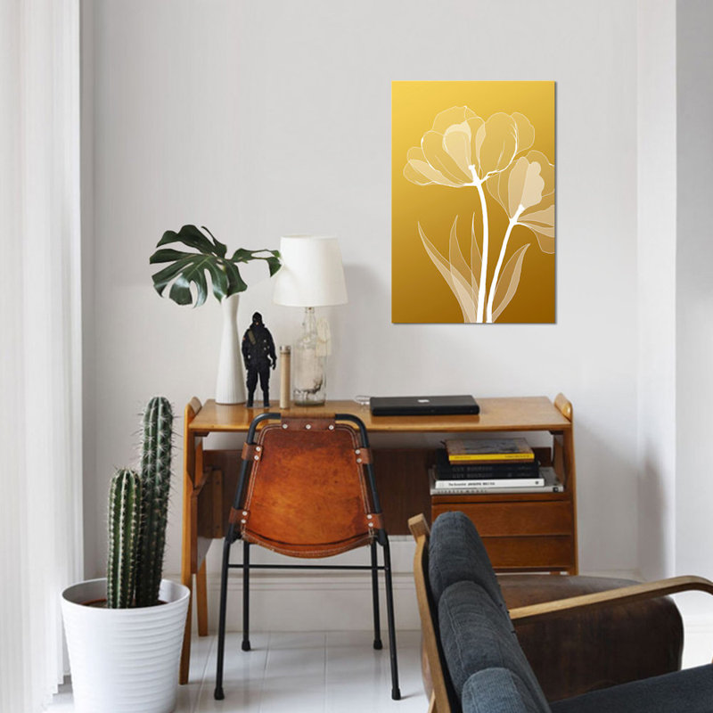 « floral vi », impression sur toile, H 40 po x l 26 po x P 1,5 po, Toile tendue, Pas de tapis
