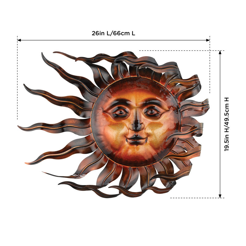 Windswept Sun Dark Bronze Metal Wall Decor, 26" x 19.5"