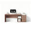 Bureau en bois massif de style Mid-Century avec armoire de rangement attachée