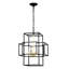 Suspension de 4 lanternes noir mat et or, luxueuse pour cuisine, salon, hall d'entrée, couloir avec plafond réglable en hauteur, bureau.