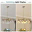 Lustre 9 lumières en verre doré, luminaire suspendu contemporain à hauteur réglable avec abat-jour en verre transparent pour salle à manger, îlot de cuisine, salon, vestibule (ampoules non incluses)
