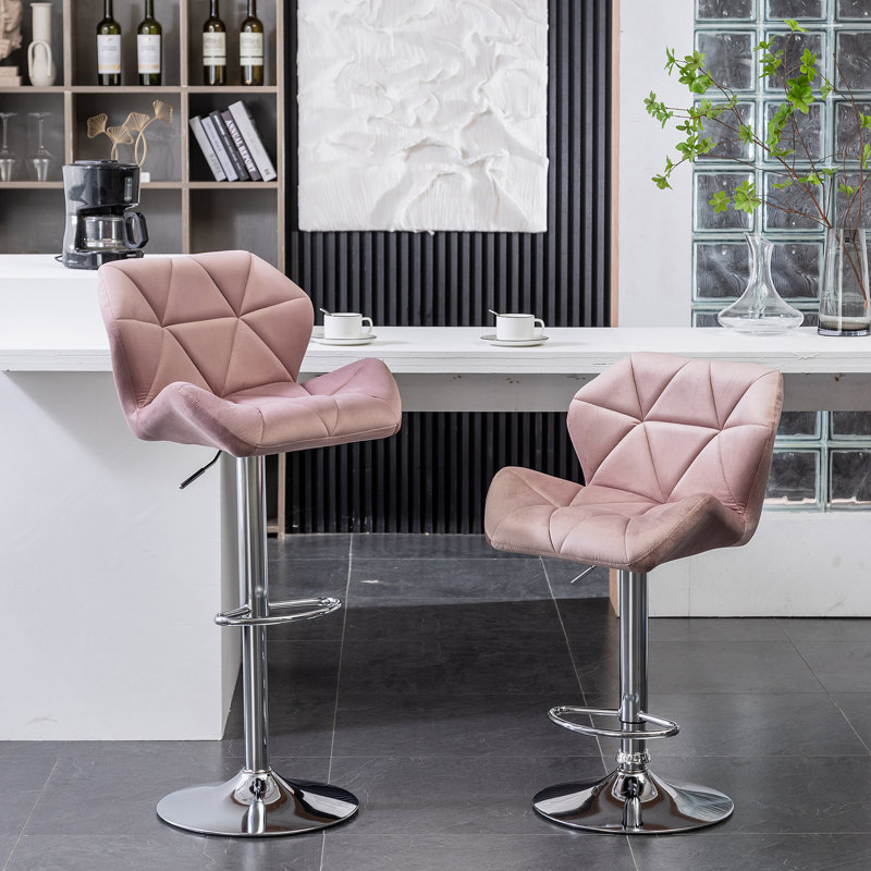 Tabourets de bar en métal Mauve