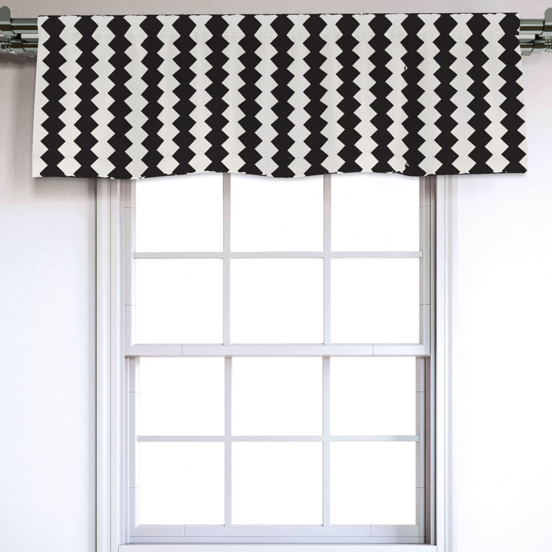 Sateen Chevron Ruffled Window Valance