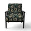 Fauteuil d'appoint rembourré vert et beige avec motif floral vert et beige