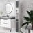 71" Small Bathroom Storage Cabinet, Narrow Toilet Paper Cabinet With Open Shelves, 2 Cabinets, Adjustable Shelves, Gray-584050868