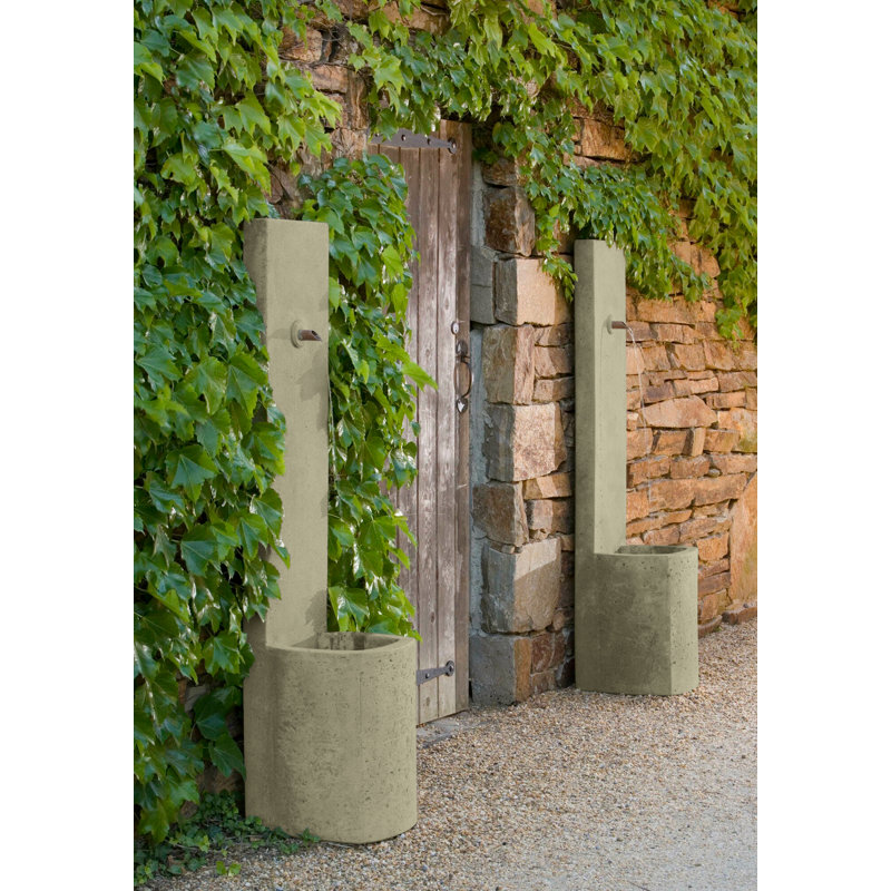 Fontaine en béton avec lumière Echo, Vert