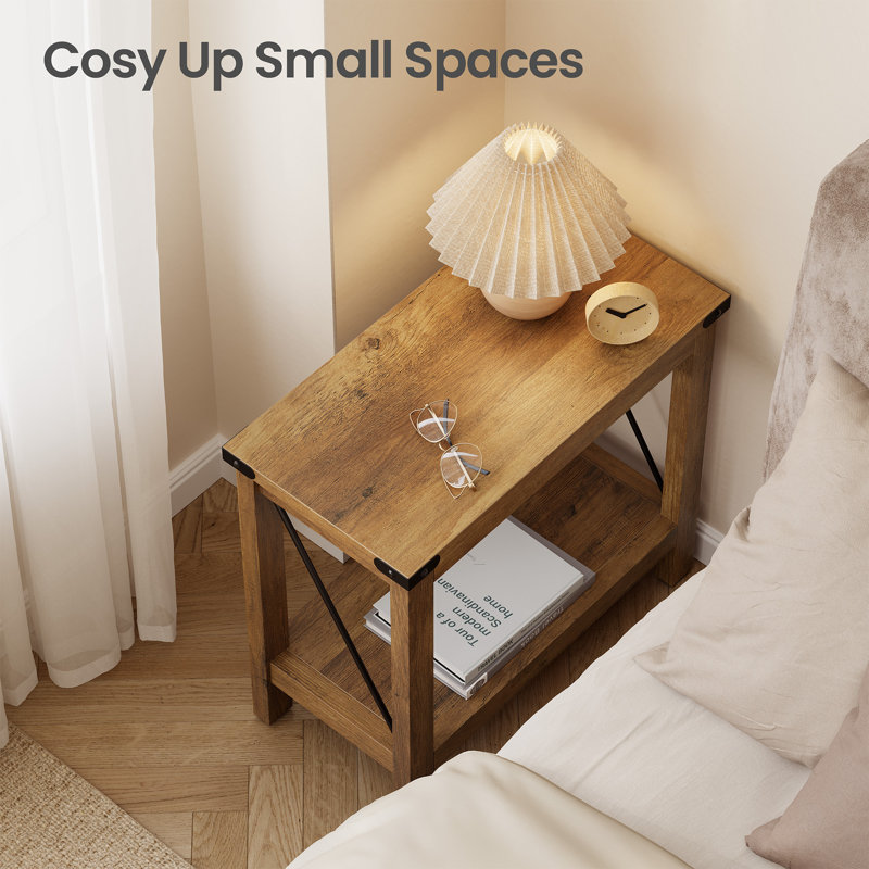2-tier End Table, Honey Brown