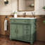 Meuble-lavabo de salle de bain de style milieu du siècle avec base à colonnes romaines, rangement haut de gamme et design étanche de style médiéval de 91 cm (36 pouces), installation facile intégrée